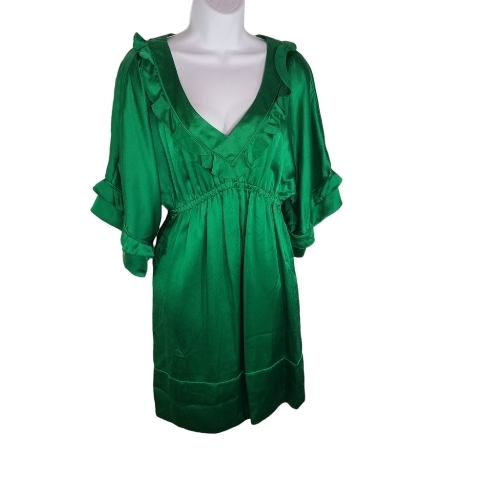 Susana Monaco green silk babydoll kimono dress - Picture 2 of 9